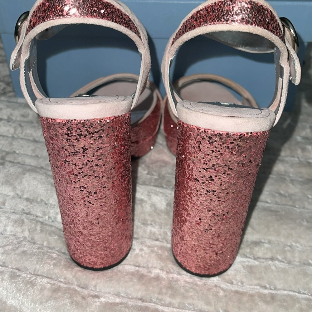 Prada calzatura donna glitter rose color size 39 5” heel excellent condition. - Picture 11 of 13